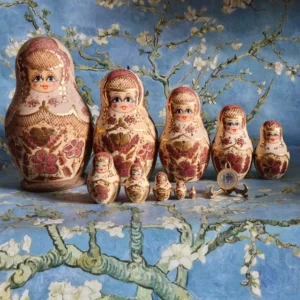 10 Bonecas russas de madeira Matryoshka originais da Rússia vintage