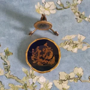 Limoges, pratinho miniatura de porcelana francesa 5cm, pintada a mão. Novo